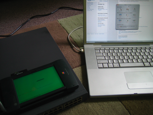 Newton MessagePad 2100 & MacBook Pro configuring an Intel Express 530T Switch