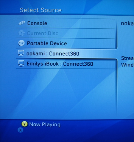 Xbox 360 2007 Fall Dashboard Update - Select Source Screen